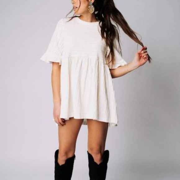 Free People Pleated Take A Spin Babydoll Tunic Dress Size Small New With Tags - Picture 2 of 14